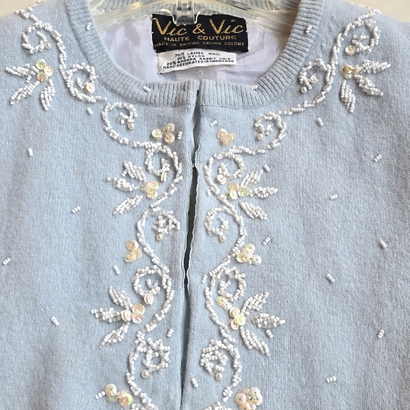 Vintage Vic and Vic Haute Couture Embellished Angora/rab Hair Sweater Size Med - Picture 9 of 14